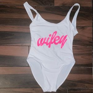 Wifey one piece bathing suit